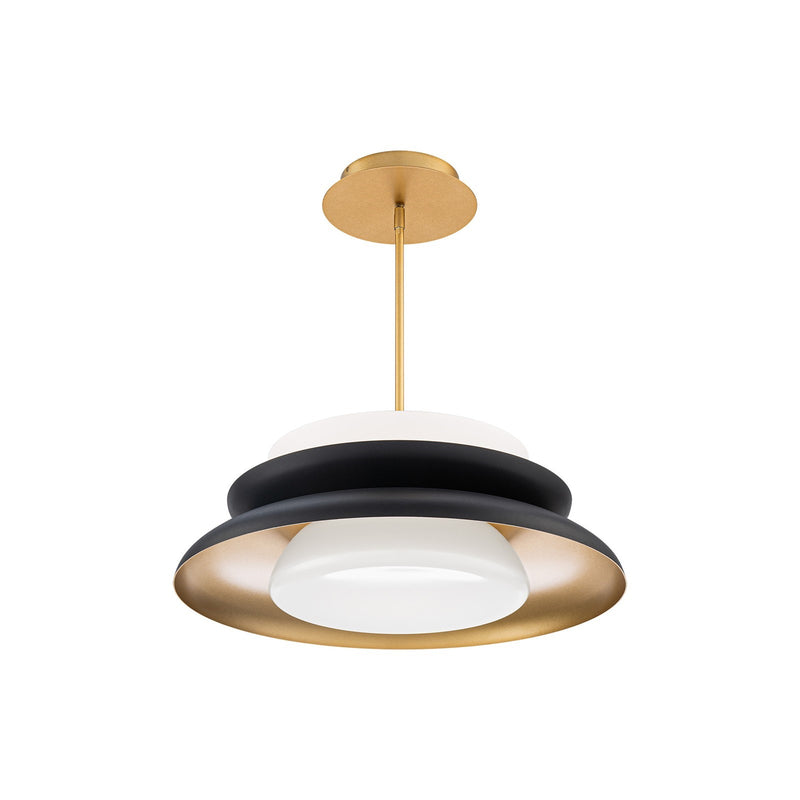 WAC Lighting Capulet 24in 2-Light Pendant | Modern Black Gold Aluminum and Frosted Acrylic | Kitchen Island & Dining Room | 24 | Model PD406624-TWA-BK-GO
