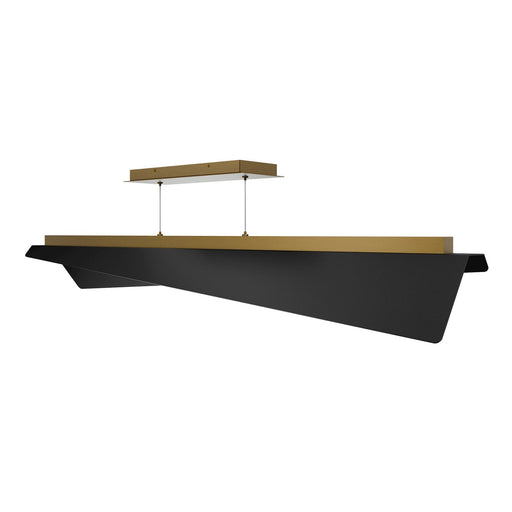 WAC Lighting Parasail 48in 1-Light Linear Pendant | Contemporary Black Aged Brass and Frosted Acrylic | Kitchen Island & Dining | Model PD412648-BK-AB