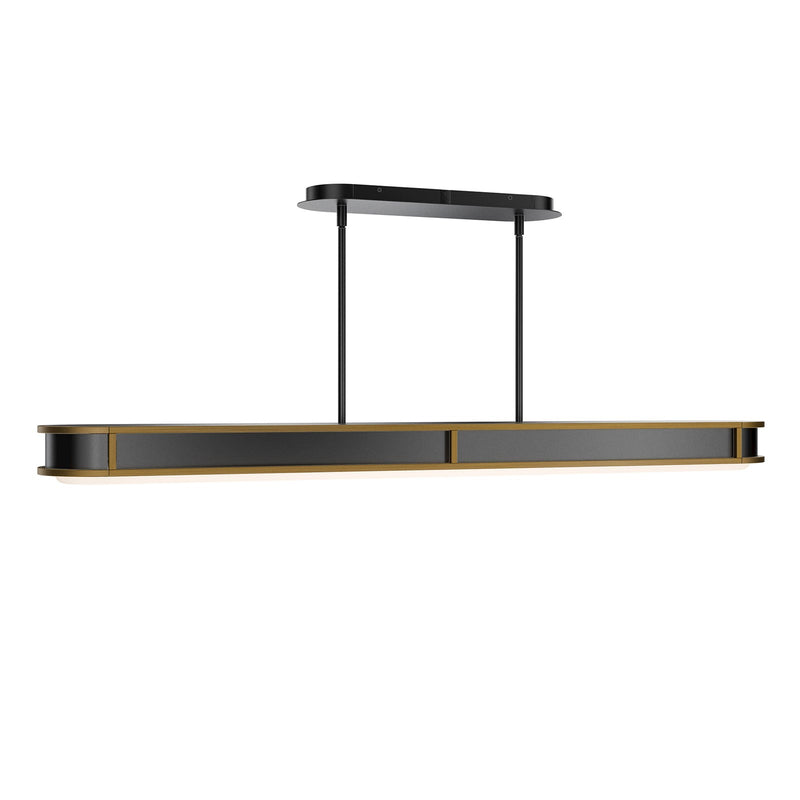 WAC Lighting Longboard 48in 1-Light Linear Pendant | Modern Black Aged Brass and Frosted Acrylic | Kitchen Island & Dining Room | Model PD414648-TWA-BK-AB