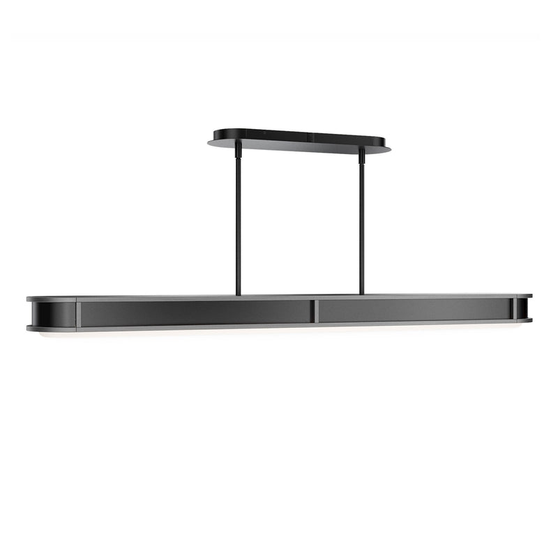 WAC Lighting Longboard 48in 1-Light Linear Pendant | Modern Black Brushed Nickel and Frosted Acrylic | Kitchen Island & Dining | Model PD414648-TWA-BK-BN