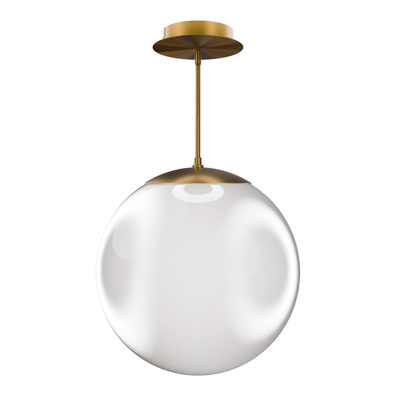 WAC Lighting Honeymooner 20in 1-Light Pendant | Modern Aged Brass Aluminum and Opaline Glass | Kitchen Island & Dining Room | 20 x | Model PD418620-TWA-AB