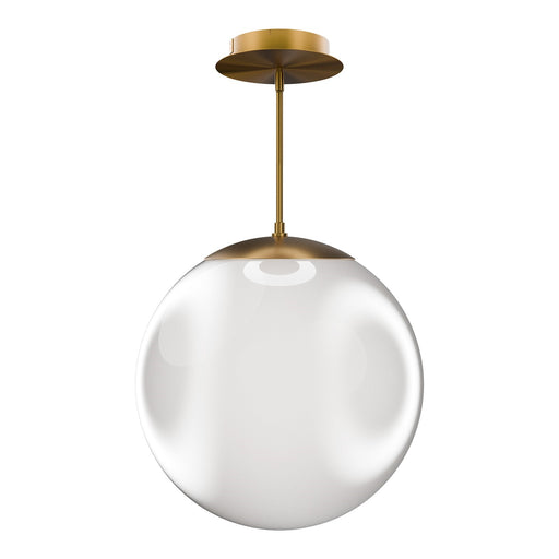 WAC Lighting Honeymooner 20in 1-Light Pendant | Modern Aged Brass Aluminum and Opaline Glass | Kitchen Island & Dining Room | 20 x | Model PD418620-TWA-AB
