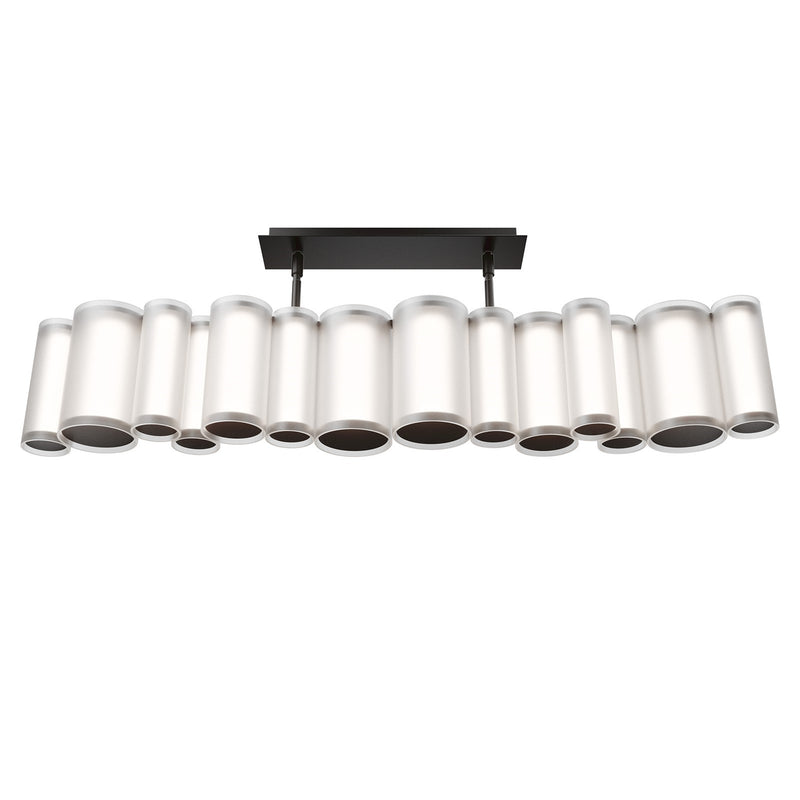 WAC Lighting Troop 37in 14-Light Linear Pendant | Modern Black Aluminum and Frosted Acrylic | Kitchen Island & Dining Room | 37.38 x | Model PD419638-BK