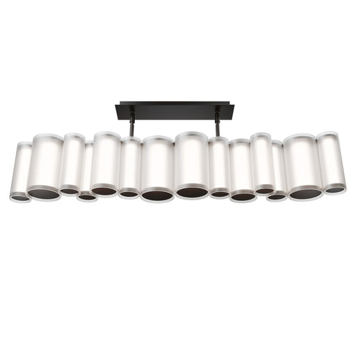 WAC Lighting Troop 37in 14-Light Linear Pendant | Modern Black Aluminum and Frosted Acrylic | Kitchen Island & Dining Room | 37.38 x | Model PD419638-BK