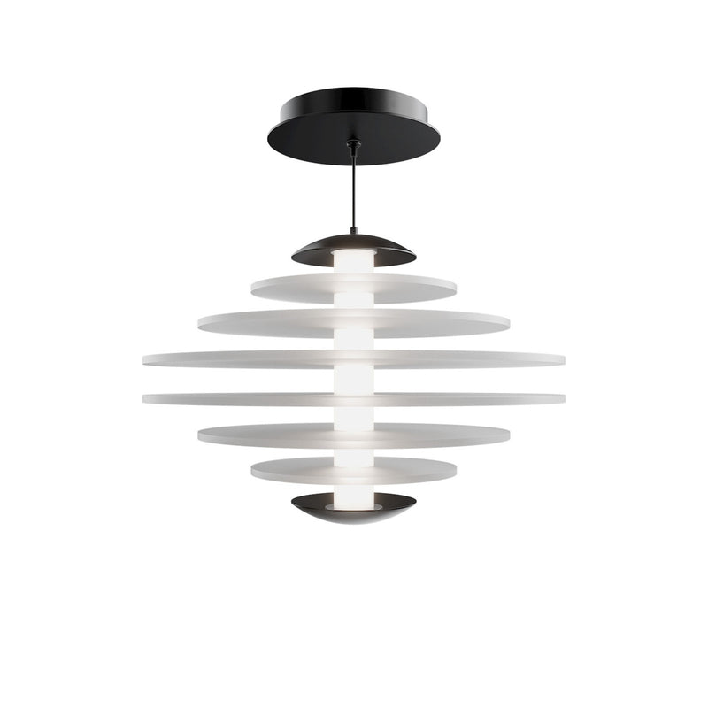 WAC Lighting Loopey 14in 1-Light Mini-Pendant | Modern Black Aluminum and Frosted Acrylic | Kitchen Island & Dining Room | 12-146 x 14 | Model PD420614-BK