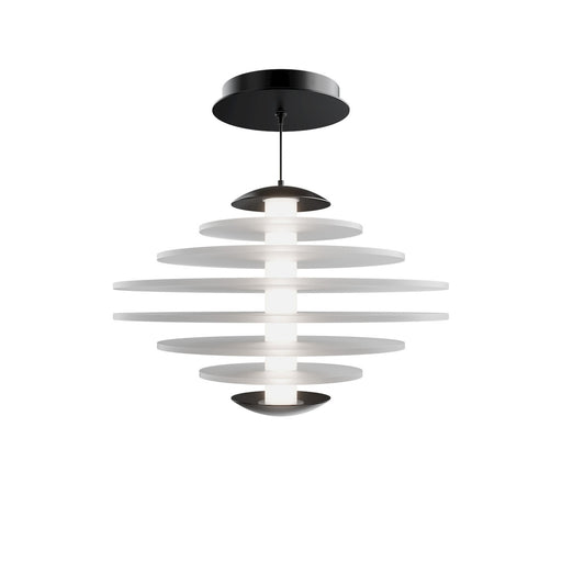 WAC Lighting Loopey 14in 1-Light Mini-Pendant | Modern Black Aluminum and Frosted Acrylic | Kitchen Island & Dining Room | 12-146 x 14 | Model PD420614-BK