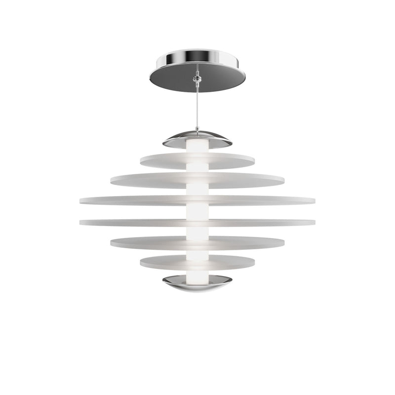 WAC Lighting Loopey 14in 1-Light Mini-Pendant | Modern Chrome and Frosted Acrylic | Kitchen Island & Dining Room | 14 x 14 x 12-146 | Model PD420614-CH