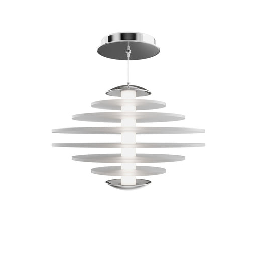 WAC Lighting Loopey 14in 1-Light Mini-Pendant | Modern Chrome and Frosted Acrylic | Kitchen Island & Dining Room | 14 x 14 x 12-146 | Model PD420614-CH