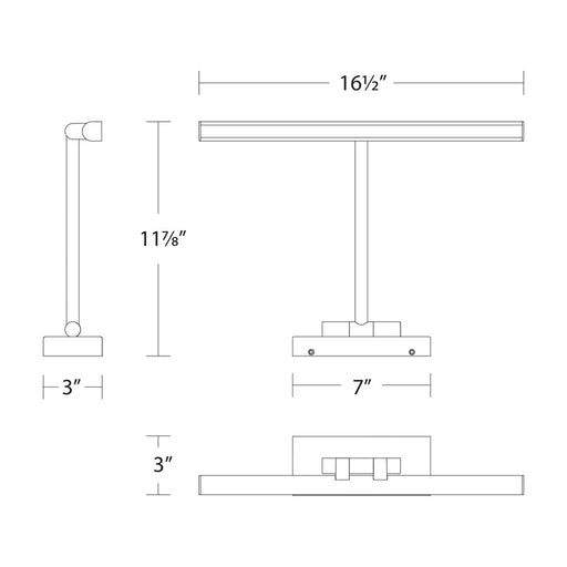 dweLED Reed 1 Light 17" Picture Light, Aged Brass
