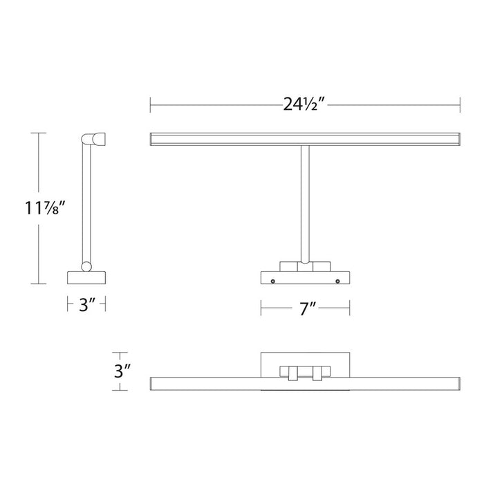 dweLED Reed 1 Light 25" Picture Light, Aged Brass