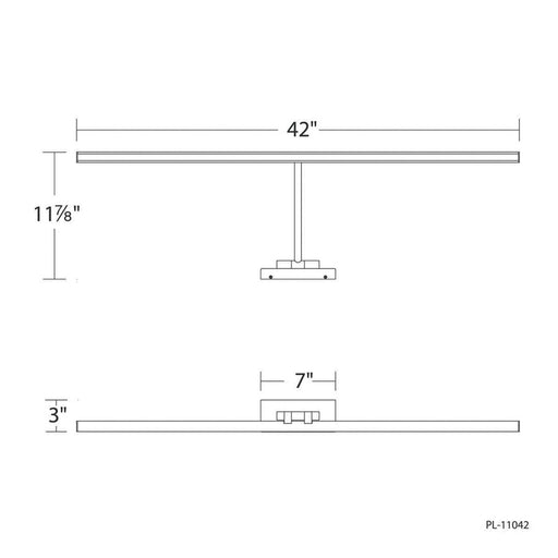 dweLED Reed 1 Light 42" Picture Light, Aged Brass