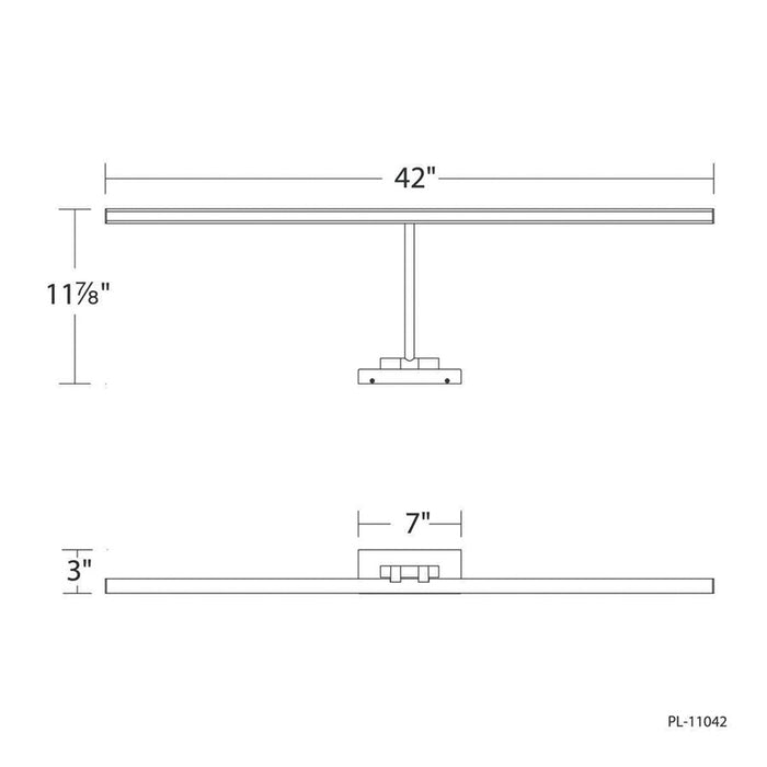 dweLED Reed 1 Light 42" Picture Light, Aged Brass