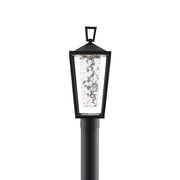 dweLED Manchester 1Lt 19" Outdoor Post/3000K, Black/Hammered - PM-W33516-30-BK
