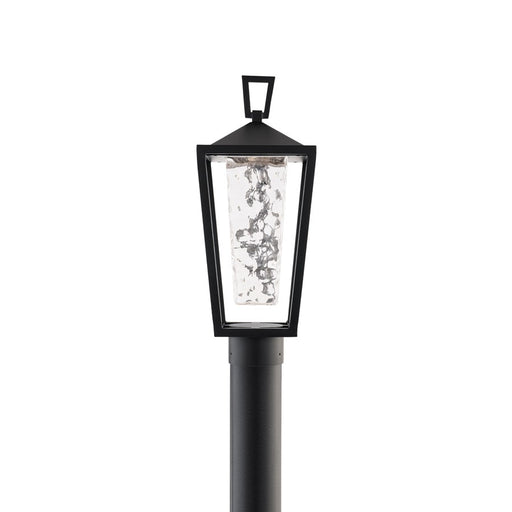 dweLED Manchester 1Lt 19" Outdoor Post/3500K, Black/Hammered - PM-W33516-35-BK