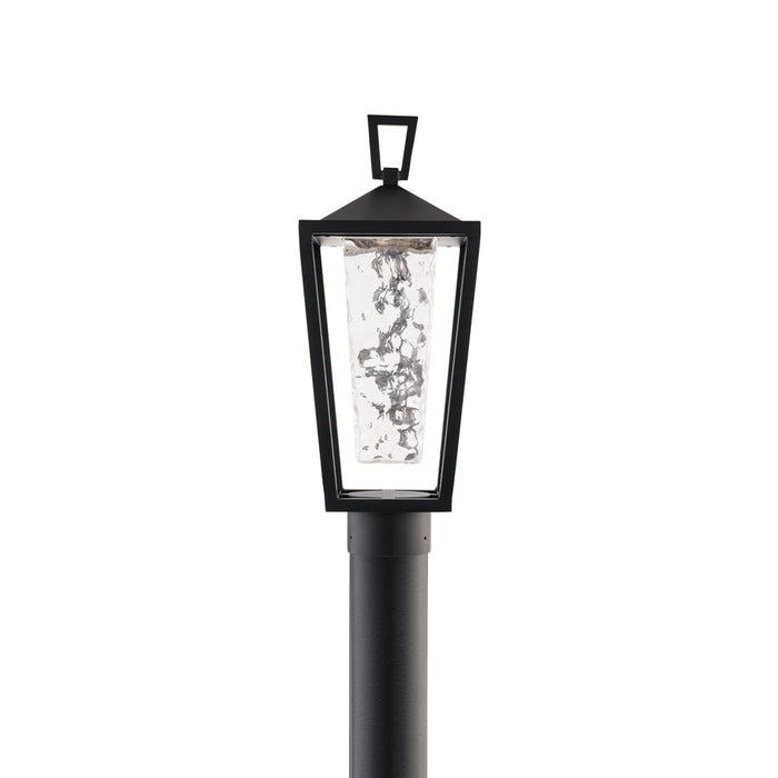 dweLED Manchester 1Lt 19" Outdoor Post/3500K, Black/Hammered - PM-W33516-35-BK