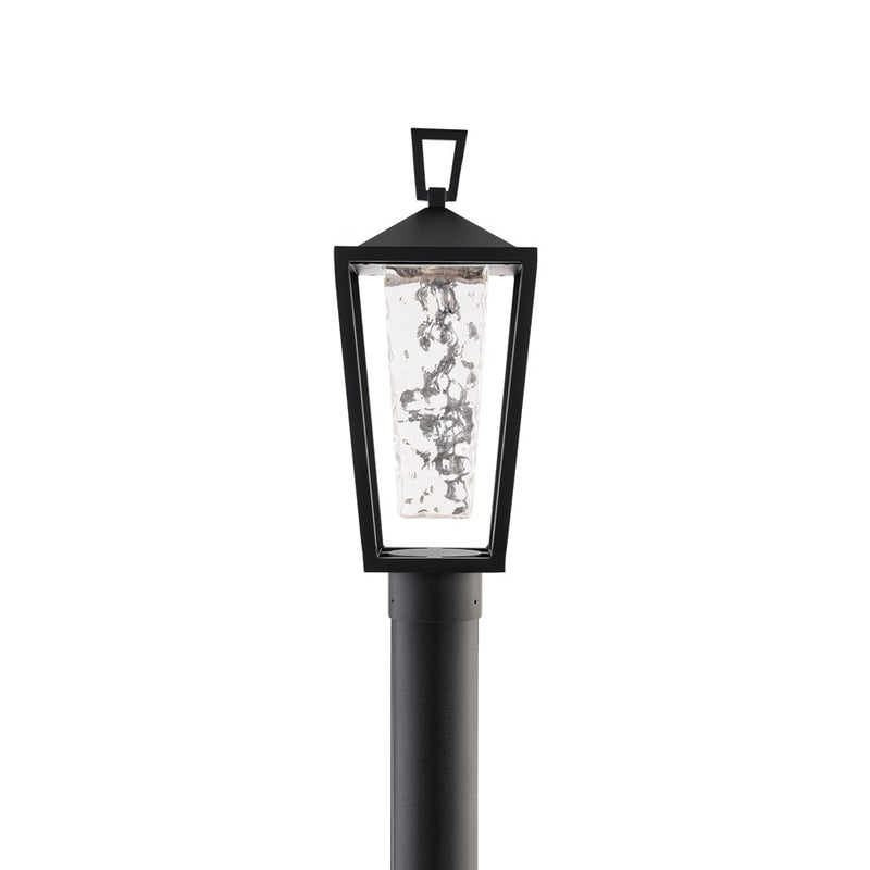 dweLED Manchester 1Lt 19" Outdoor Post/4000K, Black/Hammered - PM-W33516-40-BK