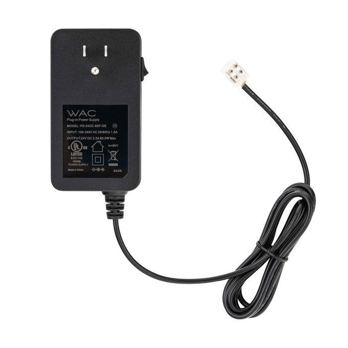 WAC Basics & Gemini Lt 24V DC Plug-in Power/6' Wire, Black