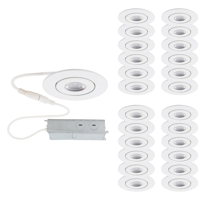 WAC Lotos 1Lt 2" LED Round Recessed Kit, Pack of 24, FWH - R2ERAR-W930-WT-24
