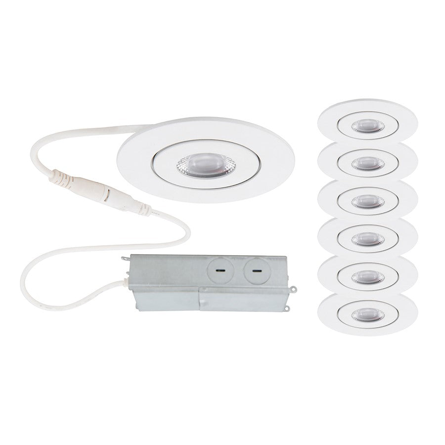 WAC Lotos 1Lt 2" LED Round Recessed Kit, Pack of 6, WH/Frost - R2ERAR-W930-WT-6