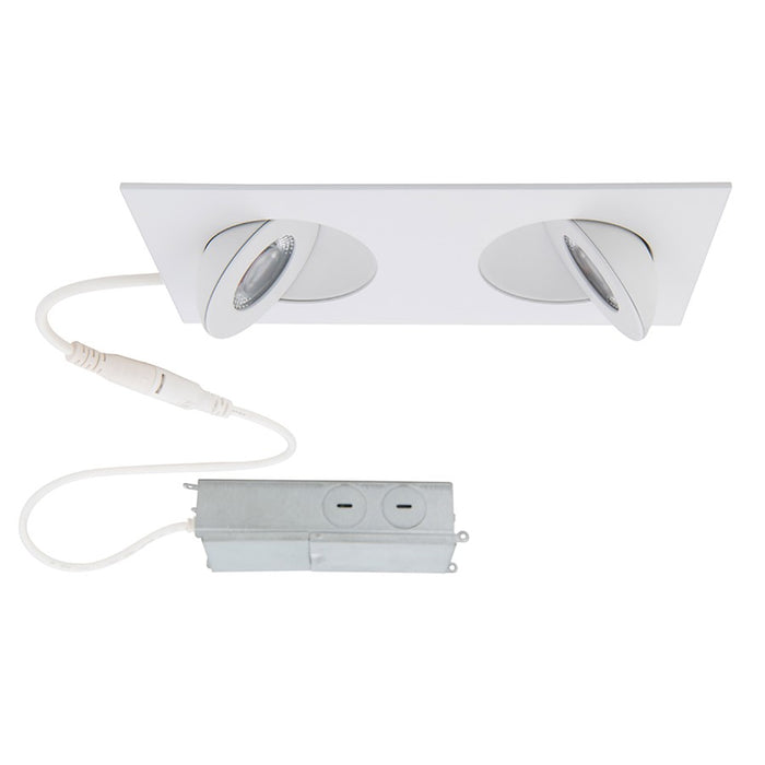 WAC Lotos 2Lt 2" LED Square Recessed Kit, White/Frosted - R2ESAR-2-W930-WT