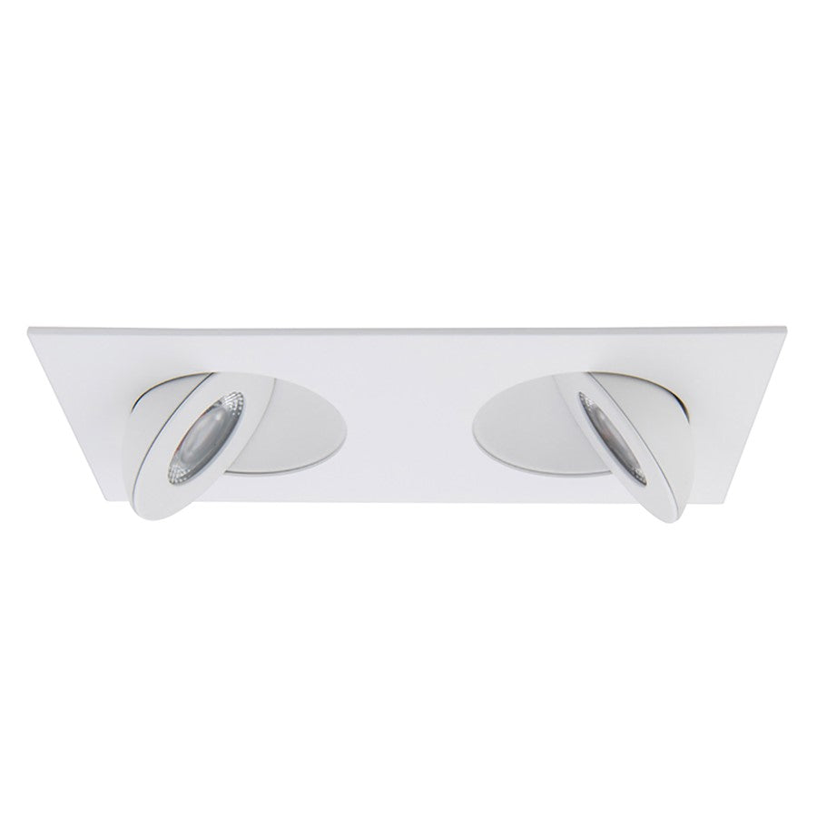 WAC Lotos 2Lt 2" LED Square Recessed Kit, White/Frosted