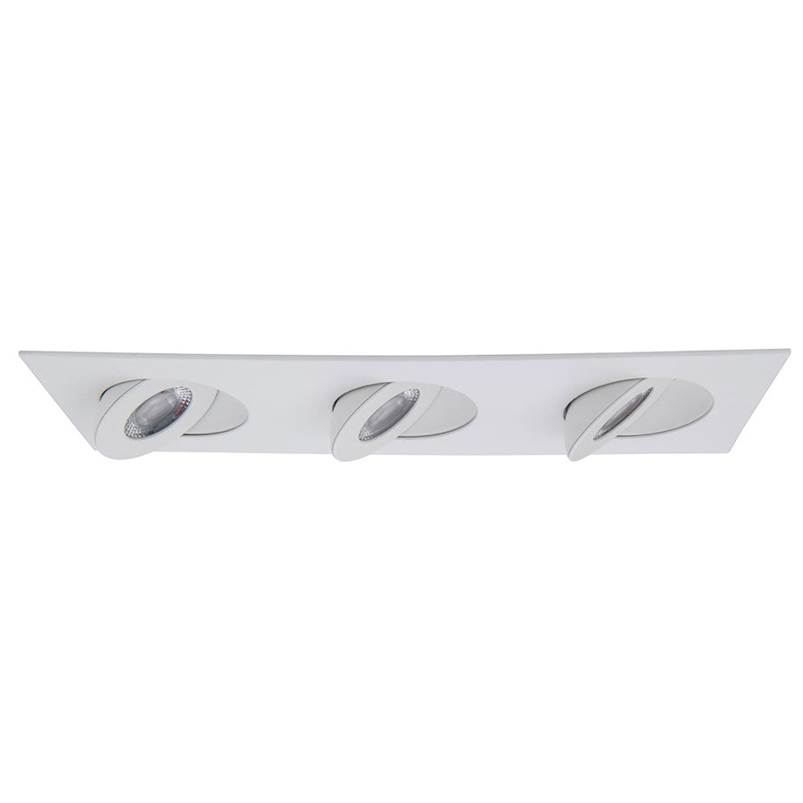 WAC Lotos 3Lt 2" LED Square Recessed Kit, White/Frosted