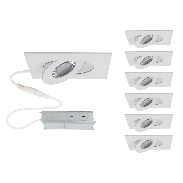 WAC Lotos 1Lt 2" LED Square Recessed Kit, Pack of 6, WH/Frost - R2ESAR-W930-WT-6