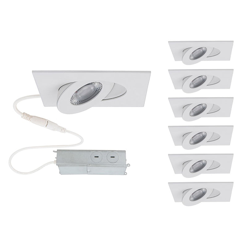 WAC Lotos 1Lt 2" LED Square Recessed Kit, White/Frosted