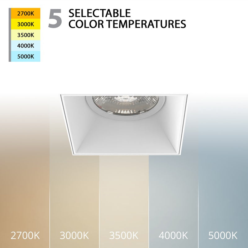 WAC Kenric SAL 1Lt 3.5" Selectable LED Recessed Kit, White/White