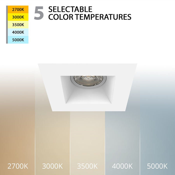 WAC Kenric SAT 1Lt 3.5" Selectable LED Recessed Kit, White/White
