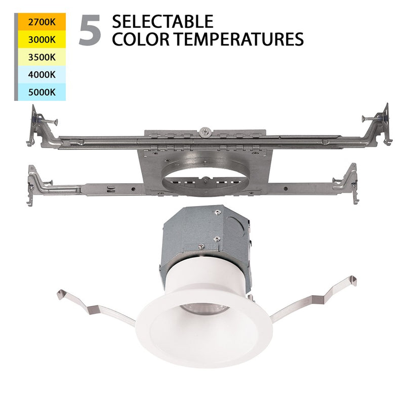 WAC Pop-in 1Lt 4" LED Round Recessed Kit, White/Frosted - R4DRDN-F9CS-WT