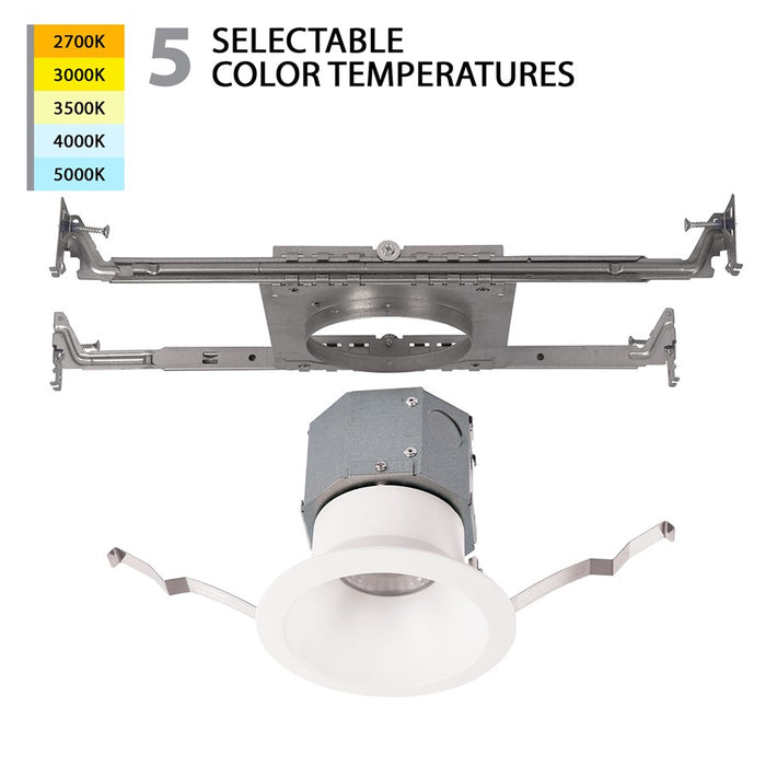 WAC Pop-in 1Lt 4" LED Round Recessed Kit, White/Frosted - R4DRDN-F9CS-WT