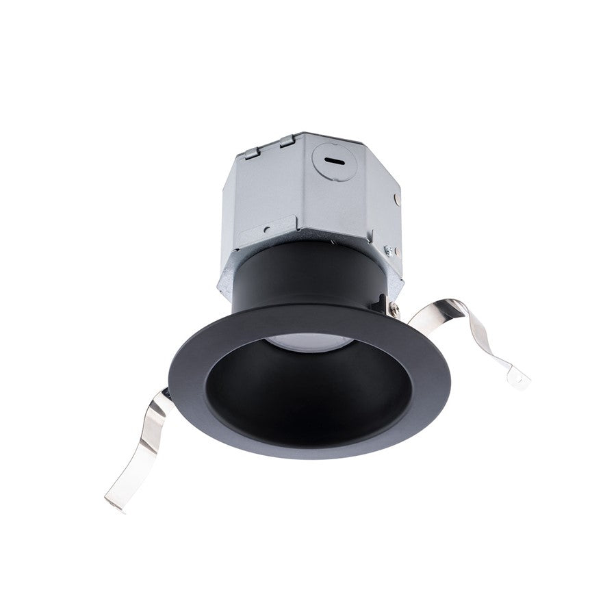 WAC Pop-in 1Lt 4" LED Round Remodel Recessed Kit, Black/Frosted