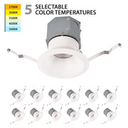 WAC Pop-in 1Lt 4" LED Round Recessed Kit, Pack of 12, FWH - R4DRDR-F9CS-WT-12