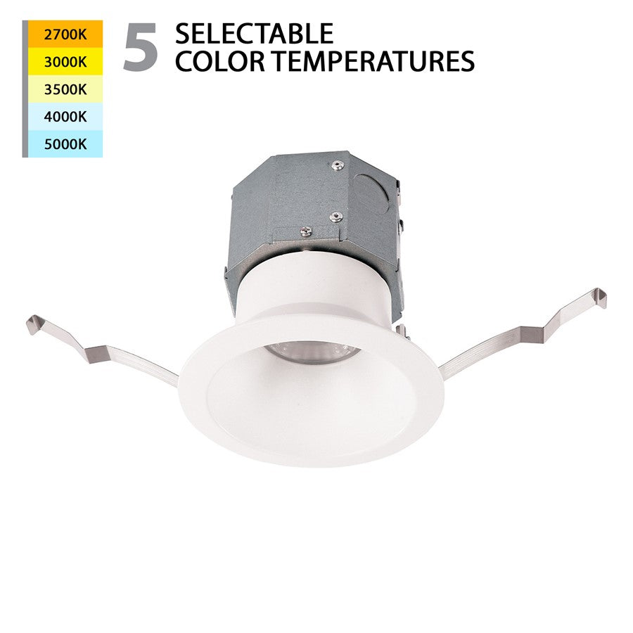 WAC Pop-in 1Lt 4" LED Round Remodel Recessed Kit, White/Frosted - R4DRDR-F9CS-WT