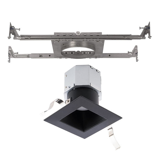 WAC Pop-in 1Lt 4" LED Square Recessed Kit, Black/Frosted
