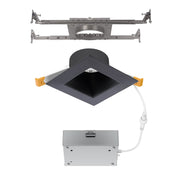 WAC Pop-in 4" Sq LED Recessed Light/Remote Driver/New, Black - R4DSDN2-F9CS-BK
