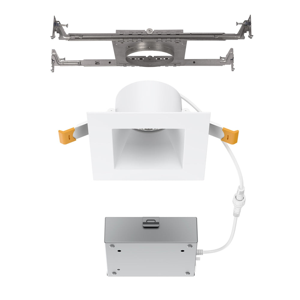 WAC Pop-in 4" Sq LED Recessed Light/Remote Driver/New, White - R4DSDN2-F9CS-WT