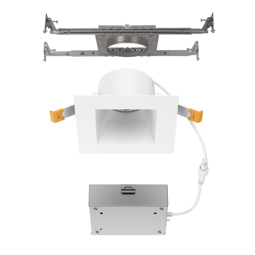 WAC Pop-in 4" Sq LED Recessed Light/Remote Driver/New, White - R4DSDN2-F9CS-WT