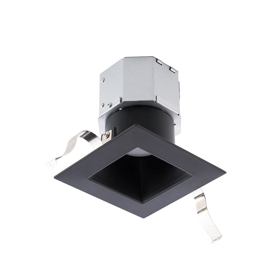 WAC Pop-in 1Lt 4" LED Square Remodel Recessed Kit, Black/Frost