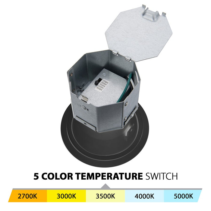 WAC Pop-in 1Lt 4" LED Square Remodel Recessed Kit, Black/Frost