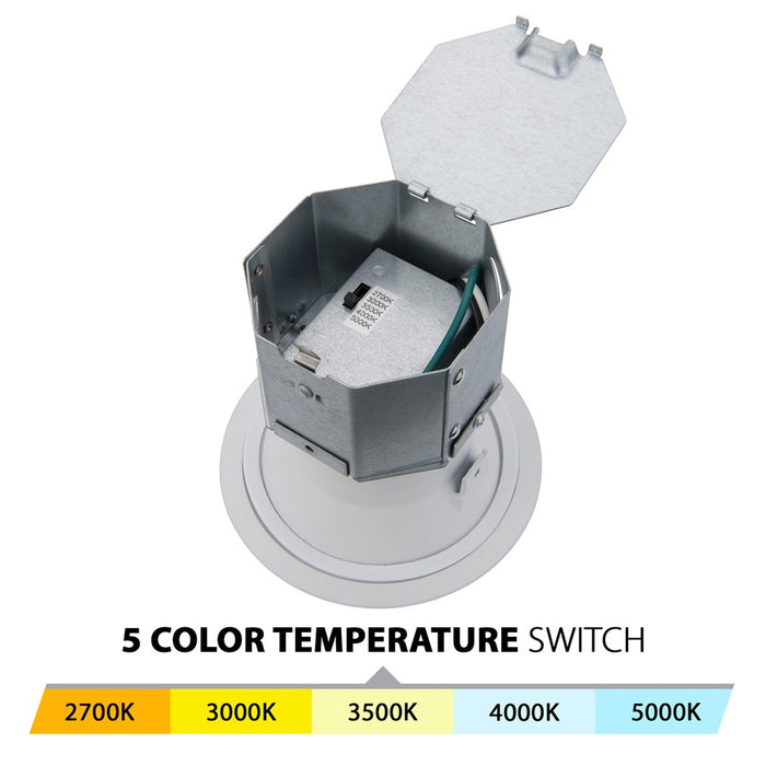 WAC Pop-in 1Lt 4" LED Square Remodel Recessed Kit, WH/Frost