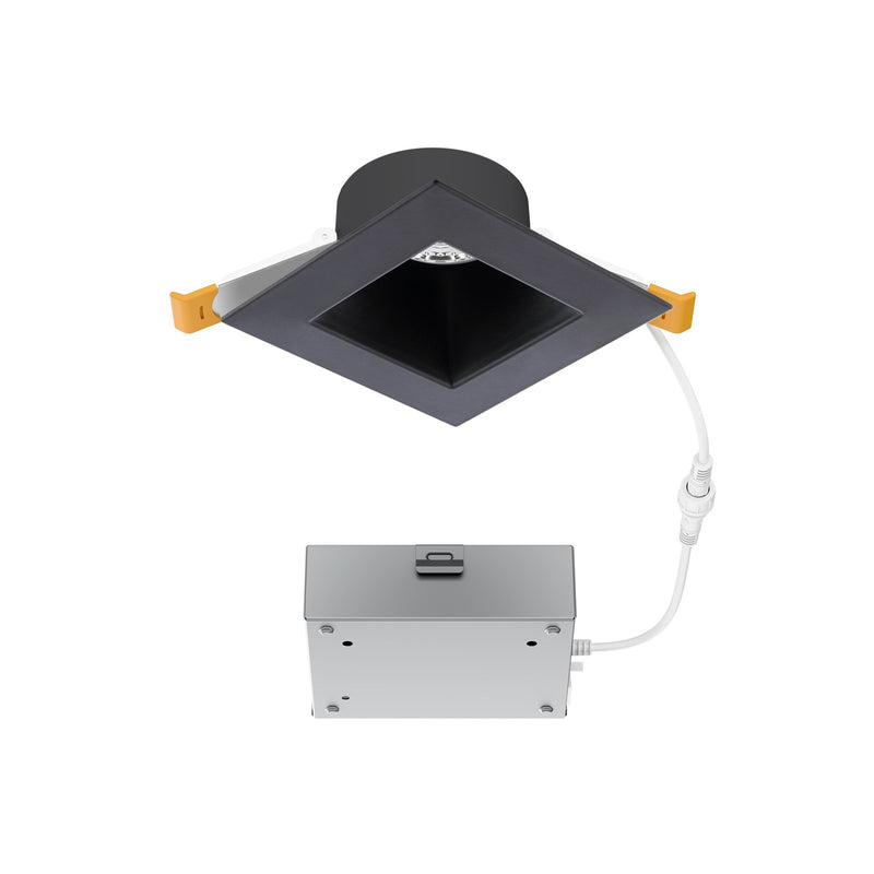 WAC Pop-in 4" Sq LED Recessed Light/Remote Driver/Remodel, Blk - R4DSDR2-F9CS-BK