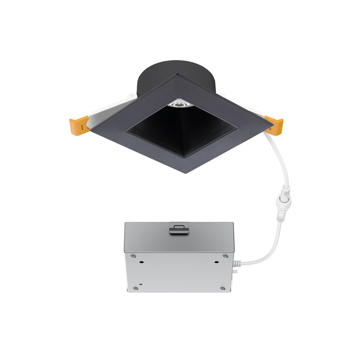 WAC Pop-in 4" Sq LED Recessed Light/Remote Driver/Remodel, Blk - R4DSDR2-F9CS-BK