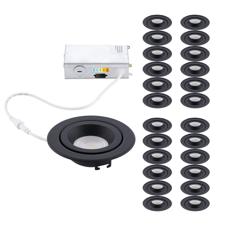 WAC Lotos 4" 5-CCT LED Reg Recessed (Pack of 24), Black - R4ERA2R-W9CS-BK-24