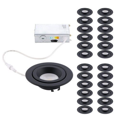 WAC Lotos 4" 5-CCT LED Reg Recessed (Pack of 24), Black - R4ERA2R-W9CS-BK-24