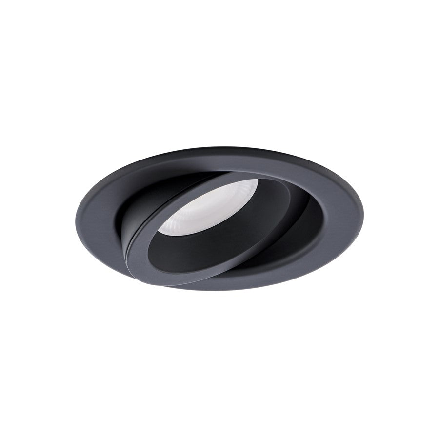 WAC Lotos R 1Lt 4" LED 5-CCT Round Recessed Kit, Black/Frosted