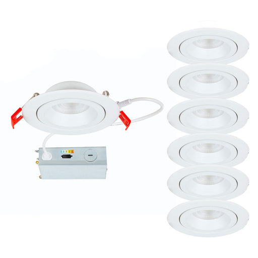WAC Lotos 4" 5-CCT LED Reg Recessed (Pack of 6), White - R4ERA2R-W9CS-WT-6