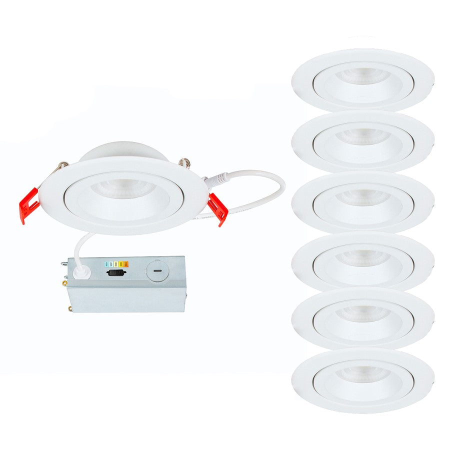 WAC Lotos 4" 5-CCT LED Reg Recessed (Pack of 6), White - R4ERA2R-W9CS-WT-6