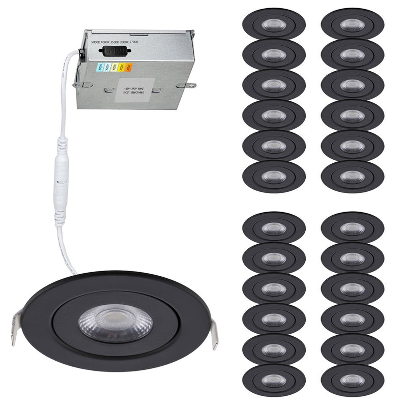 WAC Lighting Lotos 4" 5-CCT LED Recessed (Pack of 24), Black - R4ERAR-W9CS-BK-24
